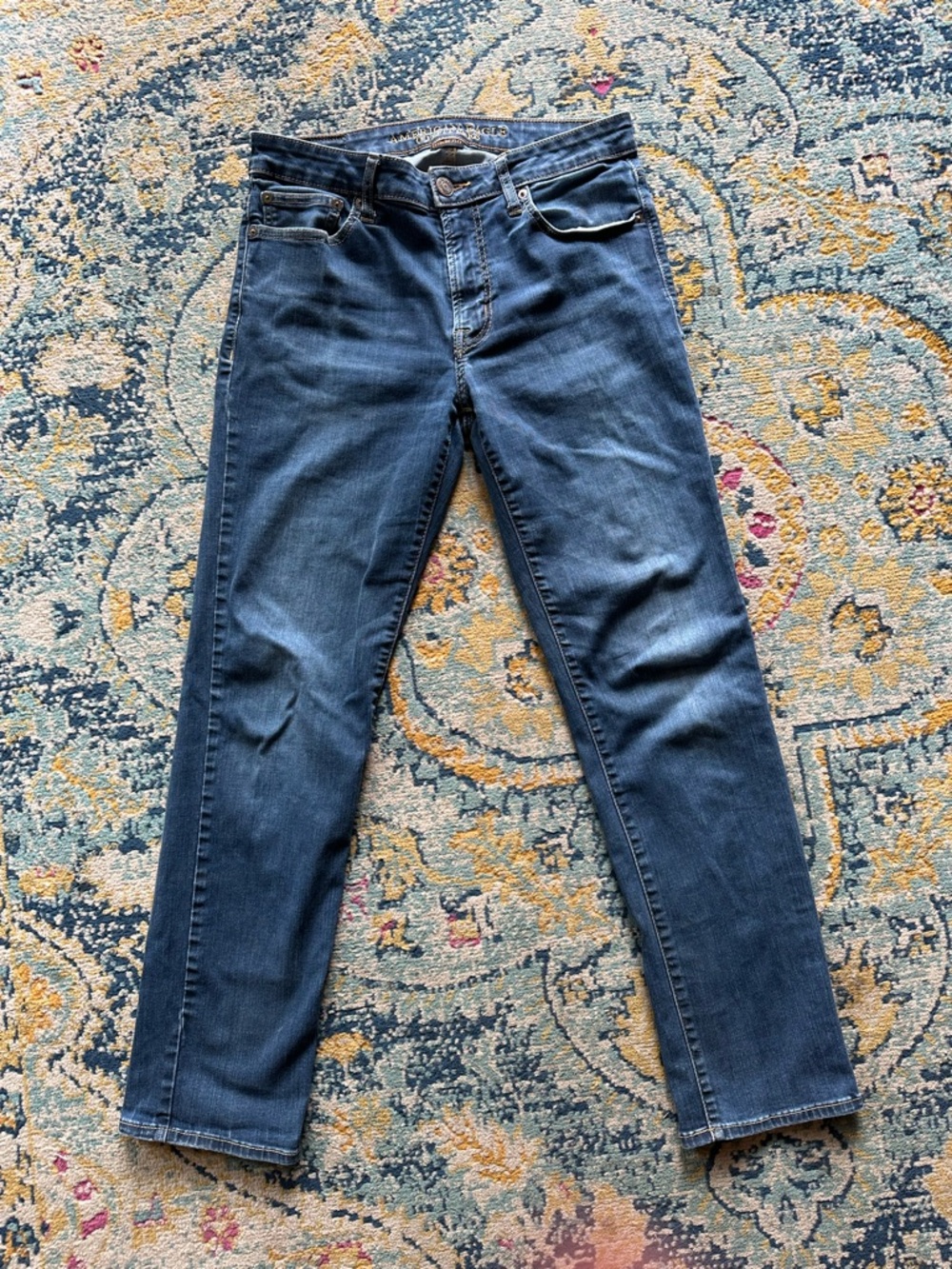 American Eagle Outfitters Women's Slim Straight Jeans - Dark Blue